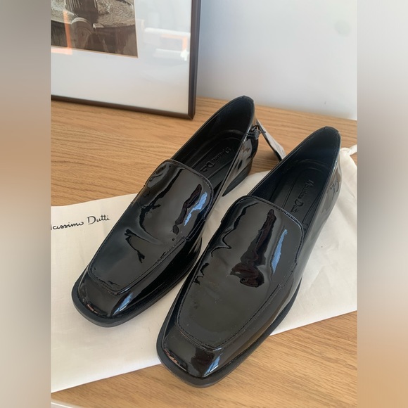 SOLD Black patent leather square toe loafers - NEW - Picture 4 of 6